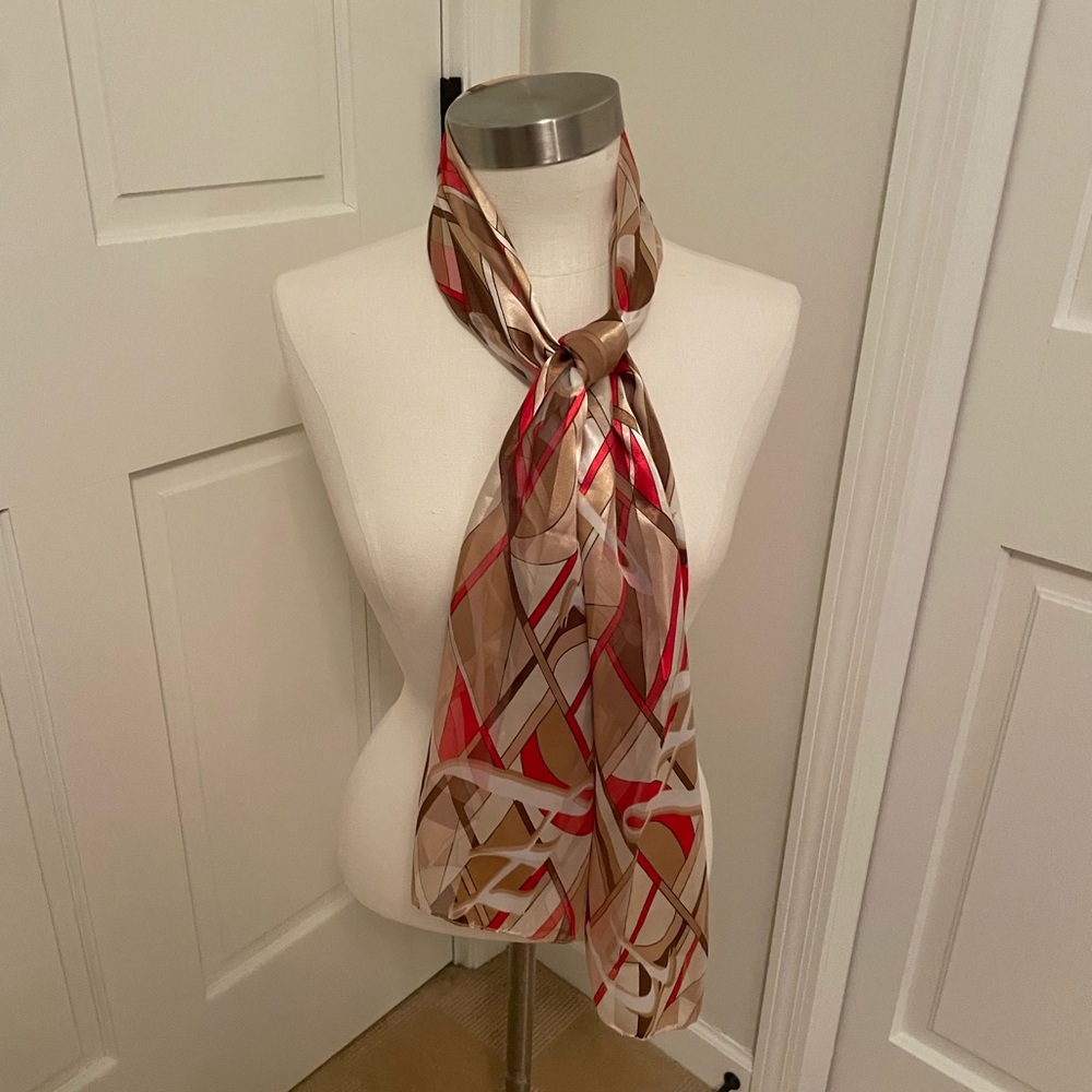 Vintage 70s silk scarf, patterned